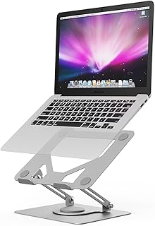 GRIFEMA Support Ordinateur Portable, Support PC Portable Rotatif à 360°, Réglable en Hauteur, Pliable Laptop Stand Compatible avec MacBook Air/Pro, Dell, HP (11-17