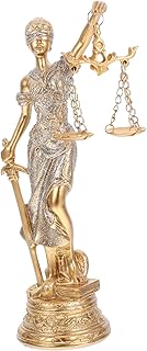 Cabilock Themisk - Statue de déesse en résine avec or - Sculpture de justice grecque - Figurine en bronze - Pour cabinet d